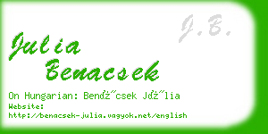julia benacsek business card